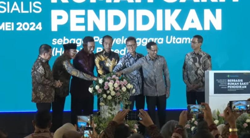 Presiden Jokowi resmikan peluncuran Pendidikan Dokter Spesialis Berbasis RSP-PU, Senin (06/05/24). 