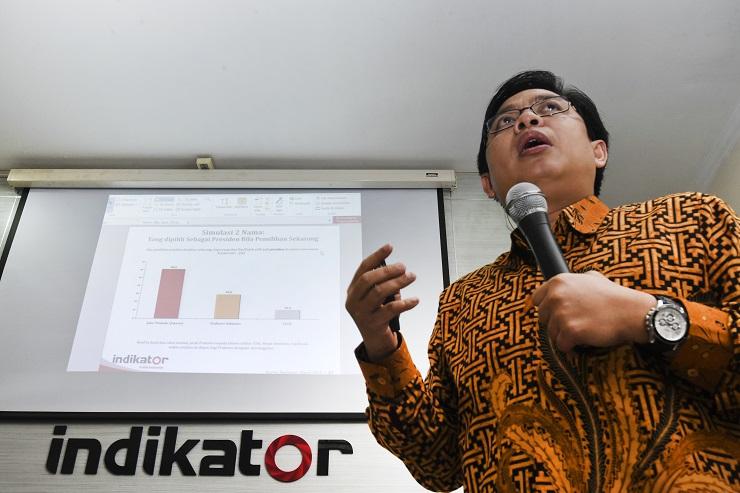 Survei Indikator: Tren Elektabilitas Jokowi dan Prabowo Terus Naik