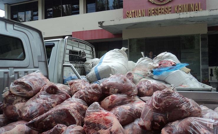 Polres Solo Gagalkan Penjualan 1,5 Ton Daging Celeng ke Jatim-Jateng