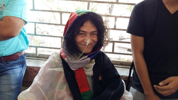 Irom Sharmila with the nasal tube that symbolised her epic hunger strike (Photo: Bismillah Geelani)