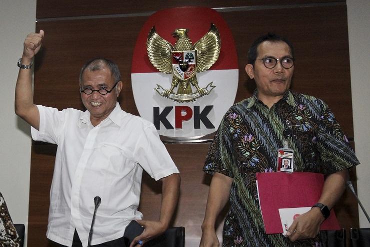 Ketua KPK Agus Rahardjo dan Wakil Ketua KPK Saut Situmorang