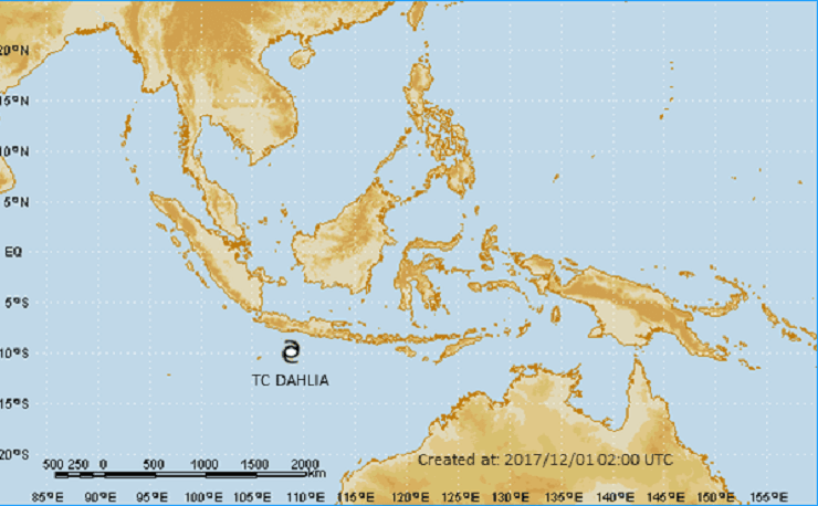 BMKG Perkirakan Siklon Tropis Dahlia Masih 'Eksis' Hingga Senin