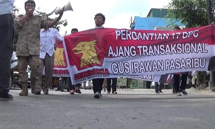Tak Terima Dipecat, Puluhan Pengurus Gerindra Sumut Demo
