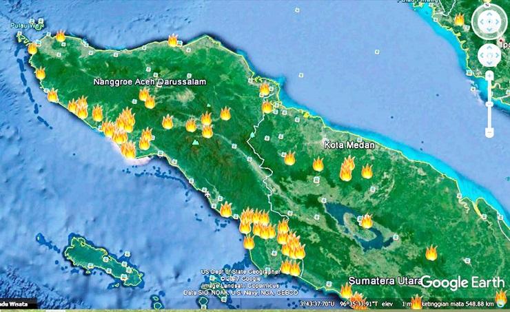BMKG Deteksi Puluhan Titik Panas Kebakaran Hutan di Aceh