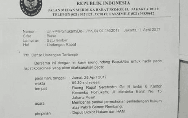 Datangi Kantor Kemenko Polhukam, PT Semen Indonesia Minta Perlindungan Hukum?