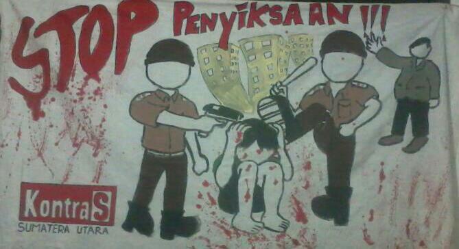 Stop penyiksaan. (Kontras Sumatera Utara)