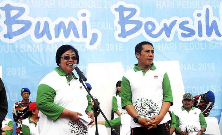 Menteri Lingkungan Hidup dan Kehutanan Siti Nurbaya memperingati Hari Peduli Sampah Nasional