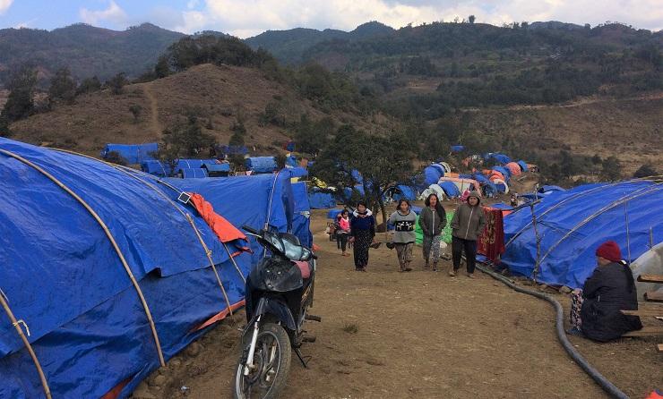 Kamp pengungsian di Shaityang. (Foto: Kannikar Petchkaew) 