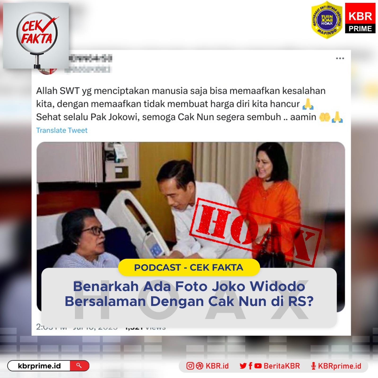 Cek Fakta: Foto Suntingan Jokowi Menyalami Cak Nun di RS