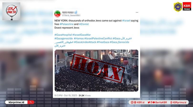 Cek Fakta: Hoaks Ribuan Warga Yahudi Demo Bela Palestina di New York