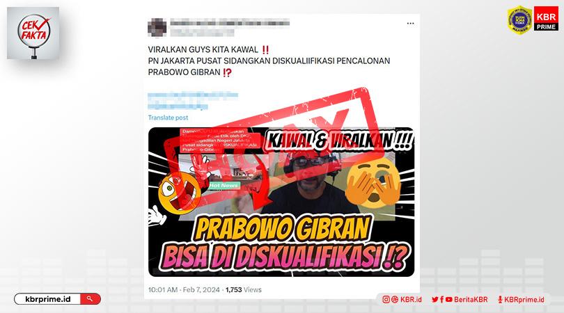 Cek Fakta: Info Menyesatkan soal Diskualifikasi Gibran di PN Jakpus