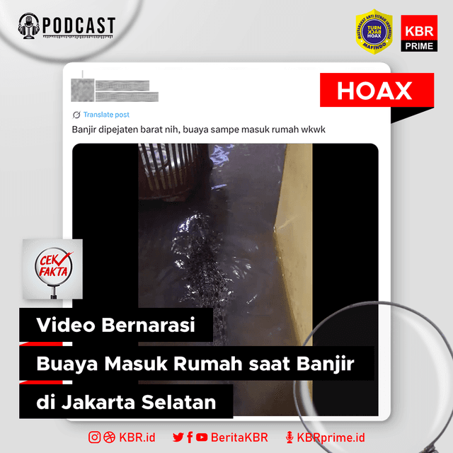 Video Bernarasi Buaya Masuk Rumah saat Banjir di Jakarta Selatan