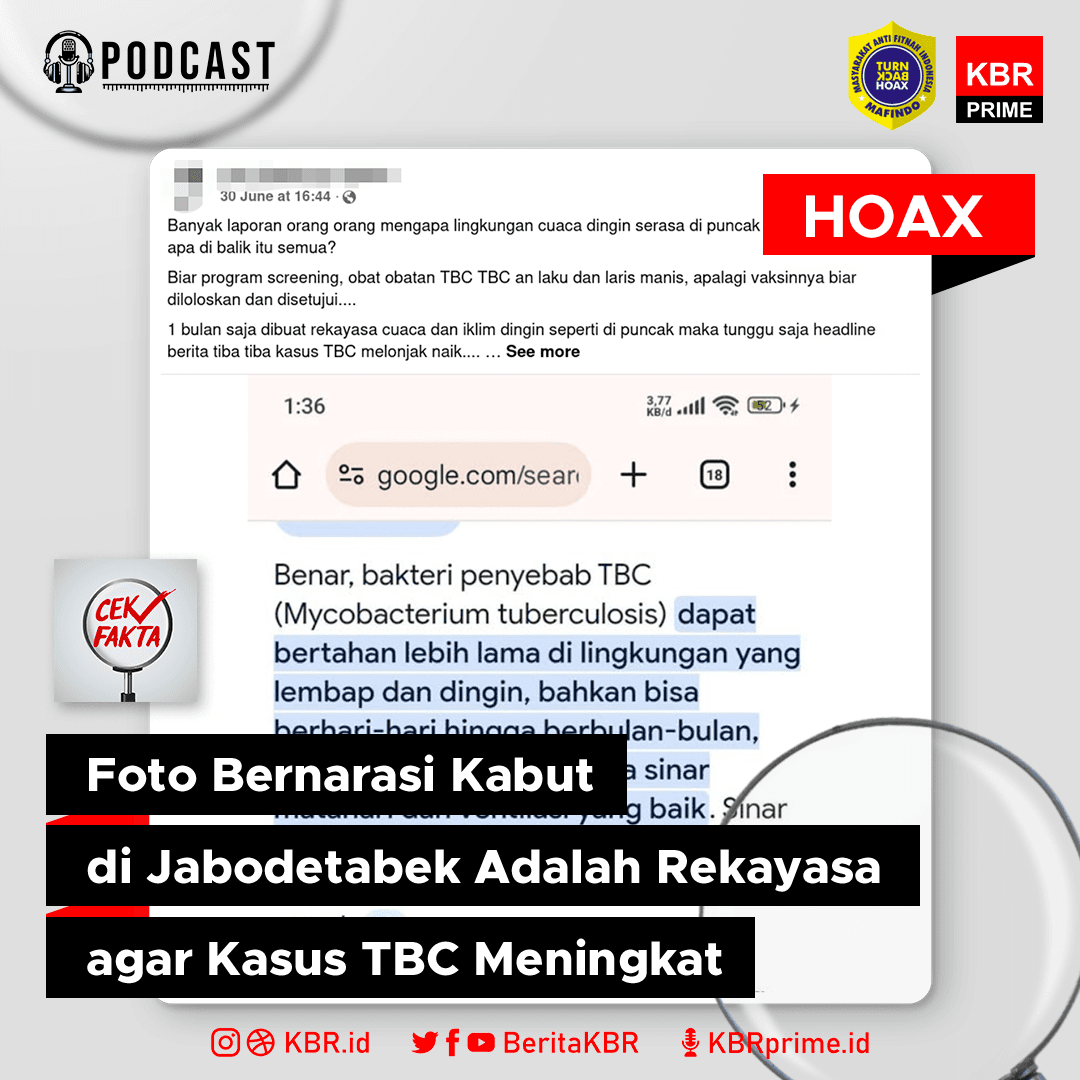 Cek Fakta - Cek Fakta: Foto Bernarasi Kabut di Jabodetabek Adalah Rekayasa agar Kasus TBC Meningkat