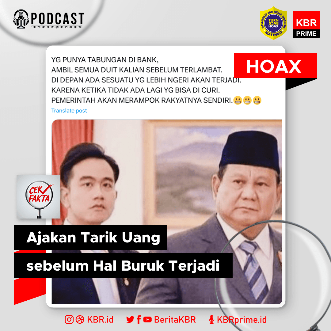 Cek Fakta: Ajakan Tarik Uang sebelum Hal Buruk Terjadi