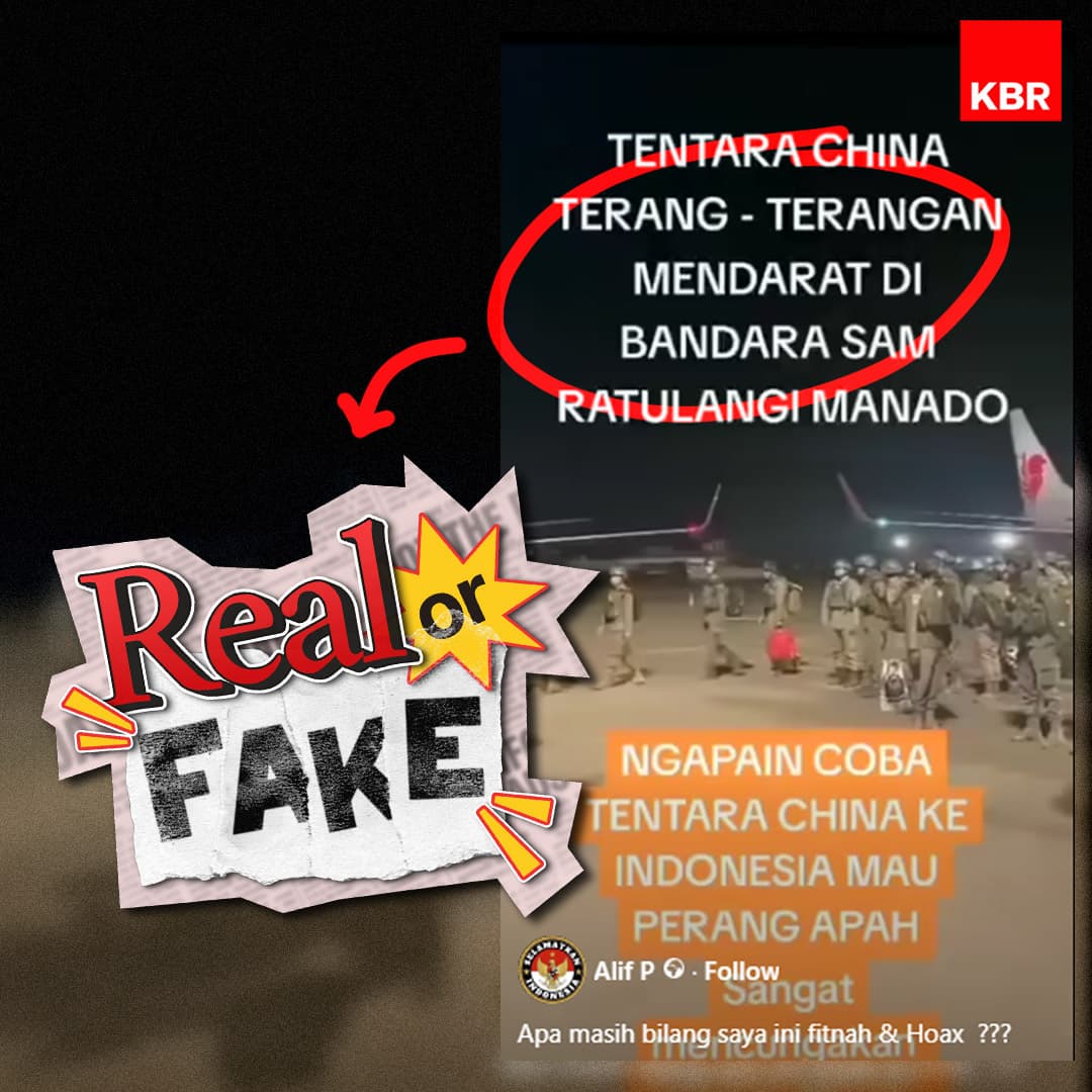 Video Bernarasi Tentara Cina Mendarat di Bandara Sam Ratulangi Manado? Real or Fake?