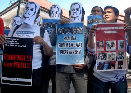 Wartawan Yogya Demo Solidaritas Korban Kekerasan Jurnalis KompasTV