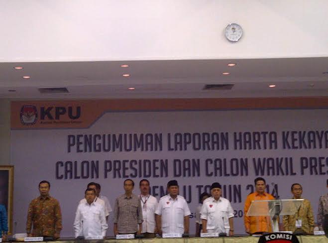 Laporan Kekayaan Capres-Cawapres : Prabowo Tertinggi, Jokowi Terendah