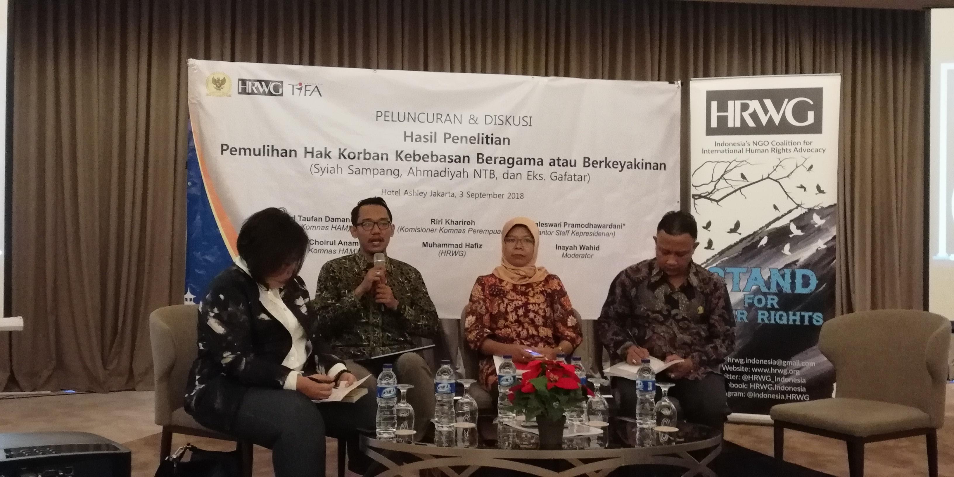 Diskusi Pemulihan Hak Korban Pelanggaran Kebebasan Beragama atau Berkeyakinan (Foto: Resky Novianto)