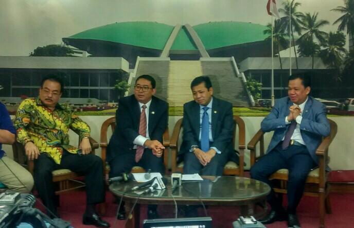 Ketua DPR, Setya Novanto dan Wakil Ketua DPR, Fadli Zon menjelaskan pertemuannya dengan Donald Trump