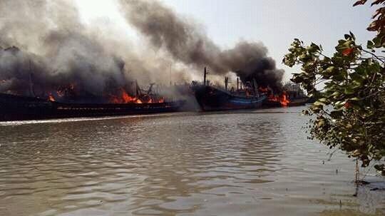 Pemadaman Kebakaran di Pelabuhan Juwana Terkendala Akses