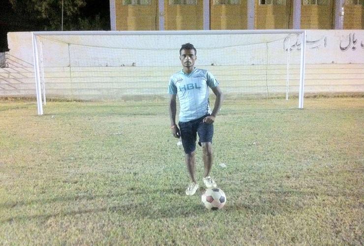 Mehr Ali, 18 year old Pakistani, who won the 'Player of Series' title in the Street Children's Footb