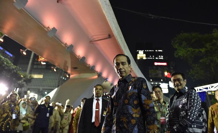 Resmikan Simpang Susun Semanggi, Jokowi Puji Basuki-Djarot