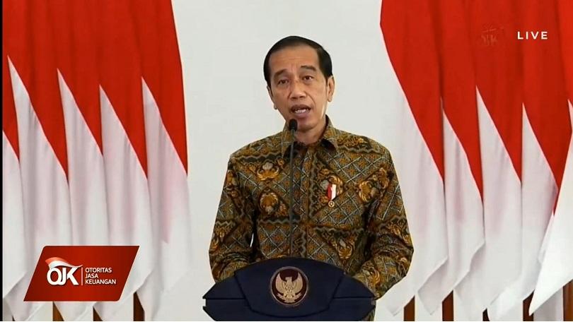 Presiden Jokowi memberikan arahan pada acara Pertemuan Tahunan IJK 2022 dan Peluncuran Taksonomi Hij