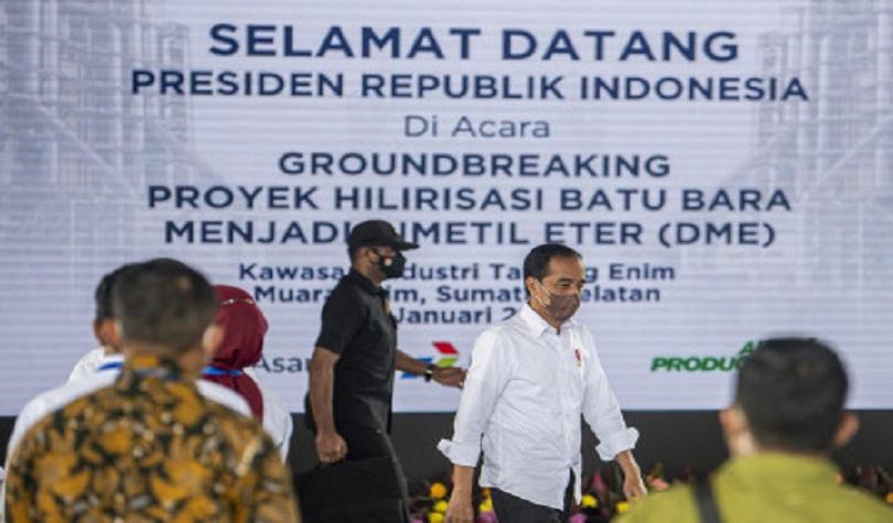 Presiden Jokowi groundbreaking proyek hilirisasi batu bara menjadi DME di Kawasan Industri Tanjung E