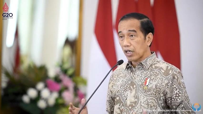 Presiden Jokowi sambutan acara Penganugerahan Predikat Kepatuhan Tinggi Standar Pelayanan Publik 202