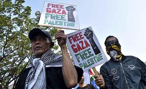 Aksi warga kecam pendudukan Israel atas Palestina