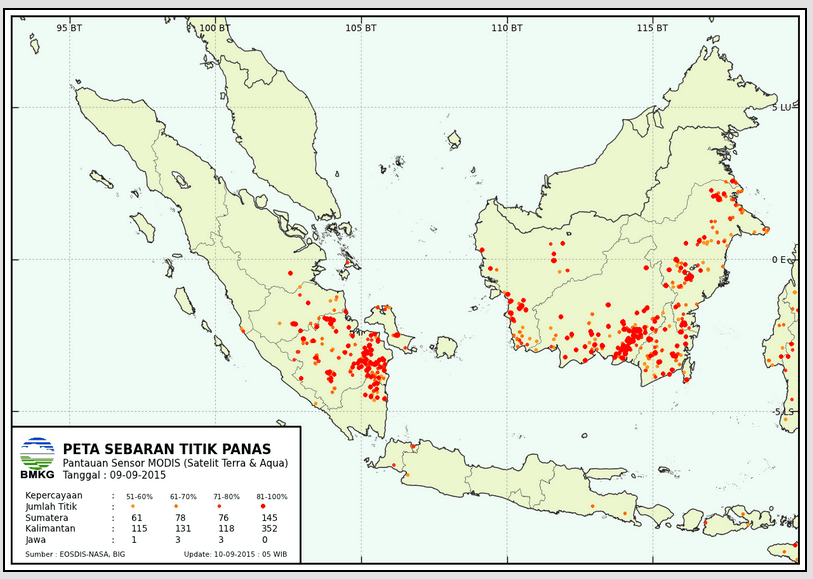 Satelit Deteksi Ratusan Titik Panas di Kalimantan Barat
