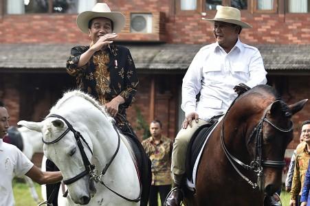 Jokowi dan Prabowo saat di Hambalang (Foto:  Antara)