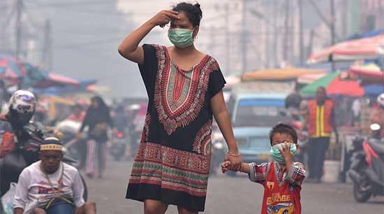 Polusi asap karhutla di Riau