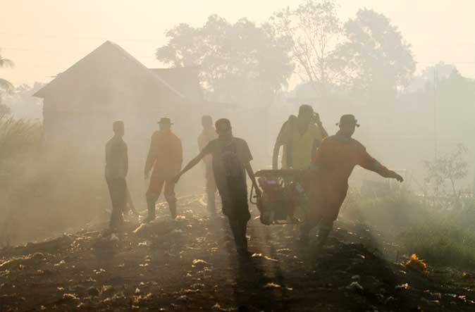 Siaga kebakaran hutan dan lahan (foto: Antara)