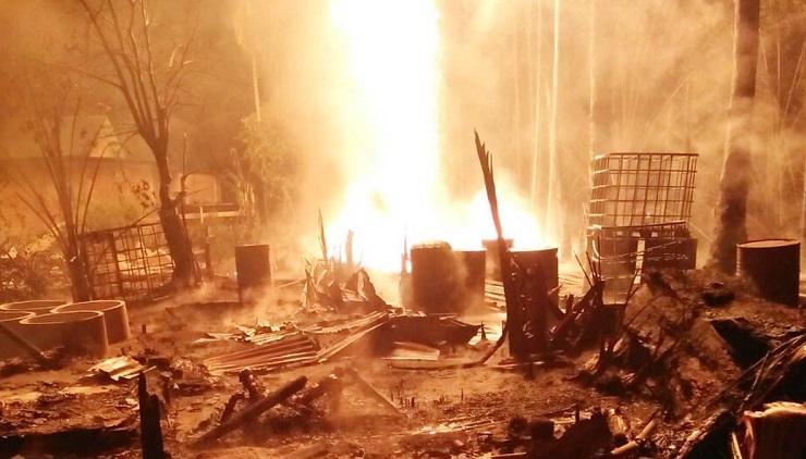 Evakuasi Korban Ledakan Sumur Minyak di Aceh Timur Terhalang Kobaran Api